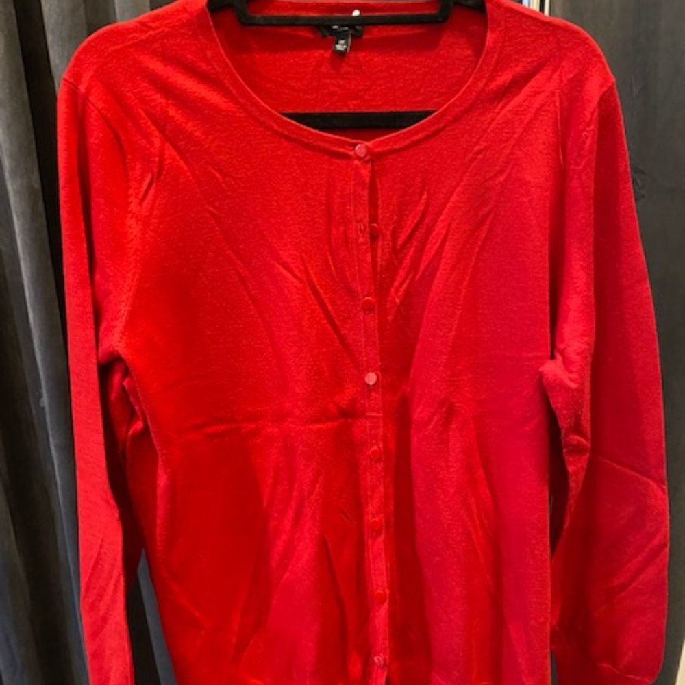 Talbots Womens Red Cardigan 1X